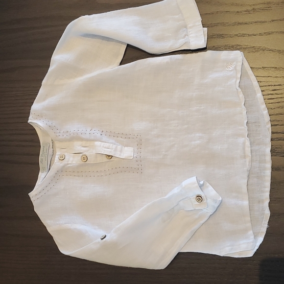 Pili Carrera white Linen Shirt Size 3yrs - Picture 1 of 2